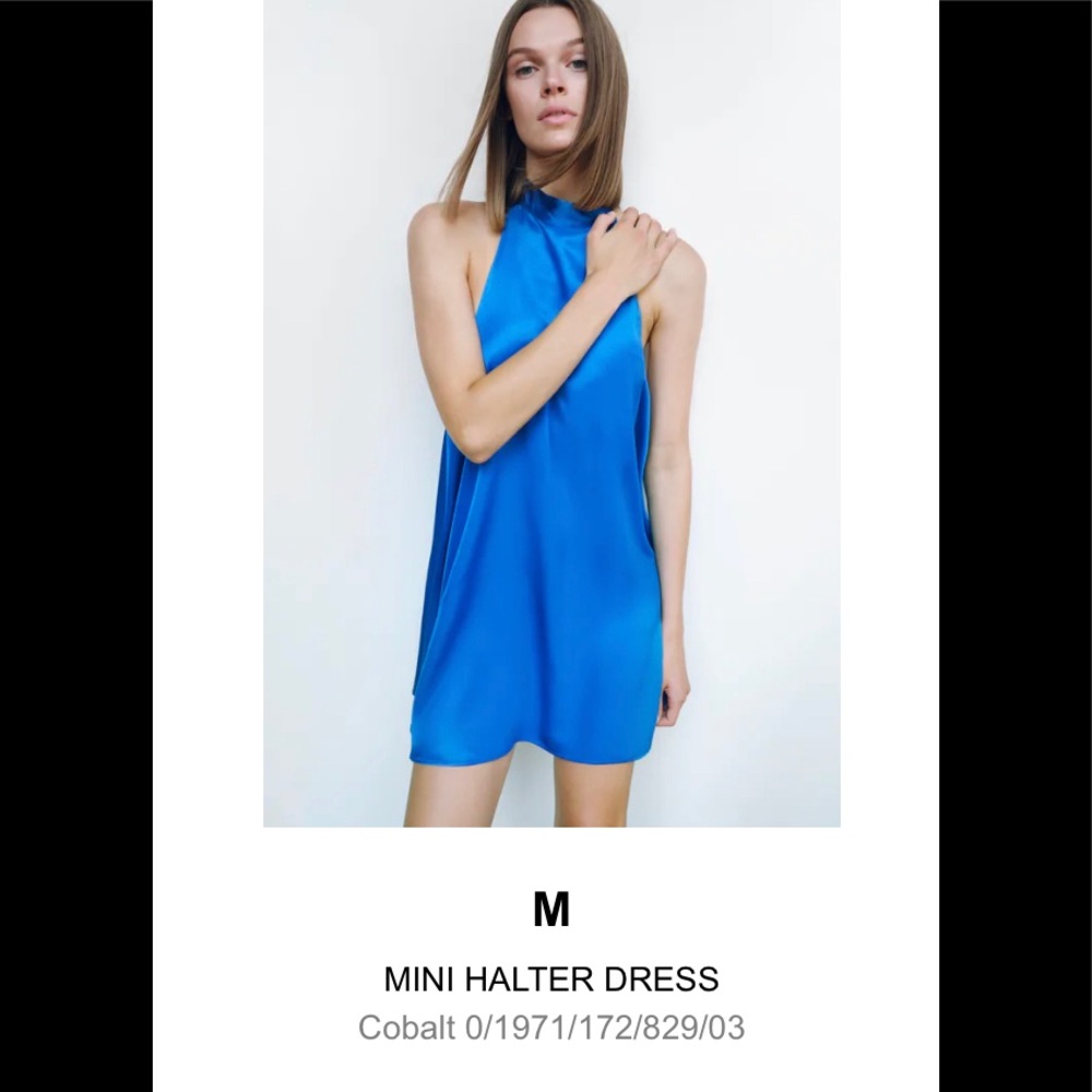 Mini Halter Dress in Cobalt